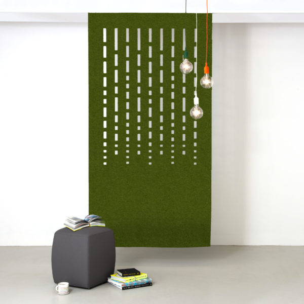 Moss green facade hanging screen