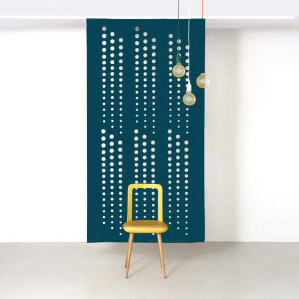 Teal sequence hanging screen