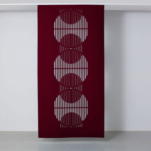 Burgundy solar hanging screen